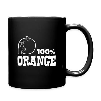 Orange - 100% Orange - Tasse einfarbig - Schwarz - Rechts