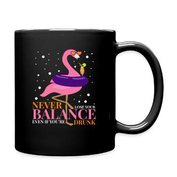 Pink Flamingo Shirt Topical Holiday Summer Drink - Full Colour Mug - black - Right