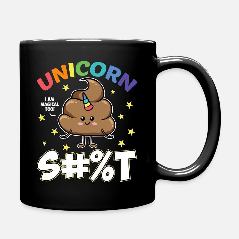 Lustiger Einhorn Haufen Kacke Scheisse Geschenk - Tasse einfarbig - Schwarz