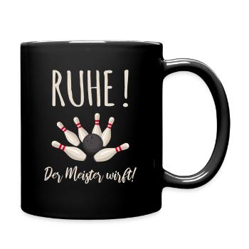 Be quiet! The Master throws! Bowling T-Shirt Gift - Full Colour Mug - black - Right