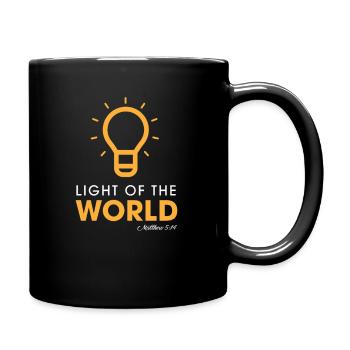 Idée cadeau monde lumineux foi verset biblique église - Mug uni - noir - Droite