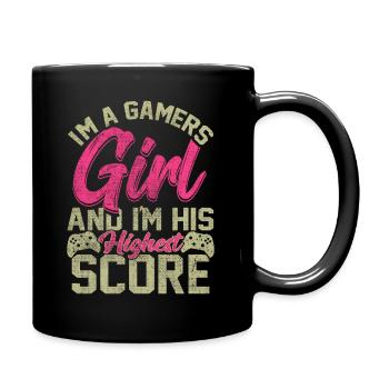 I ma Gamers Girl and I Highest Score Gaming - Full Colour Mug - black - Right
