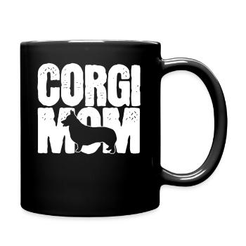 Corgi-Mutter - Tasse einfarbig - Schwarz - Rechts