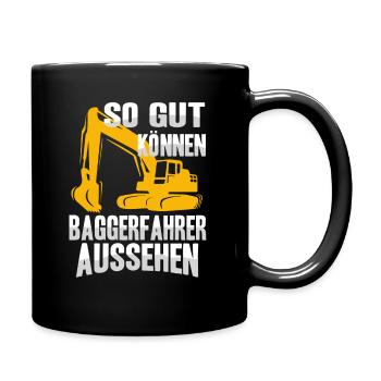 Dredge driver Excavator Dredging construction site - Full Colour Mug - black - Right