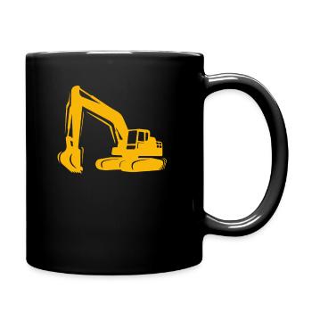 Baggerfahrer Bagger Baustelle - Tasse einfarbig - Schwarz - Rechts