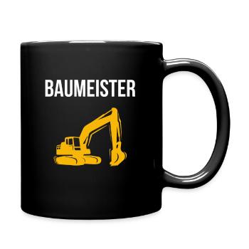 Excavator builder construction site excavator dredging - Full Colour Mug - black - Right