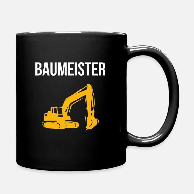 Baggerfahrer Baumeister Baustelle Bagger Baggern - Tasse einfarbig - Schwarz