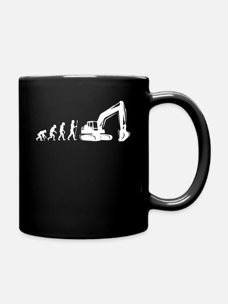 Baggern Bagger Baggerfahrer Arbeit fahren - Tasse einfarbig - Schwarz