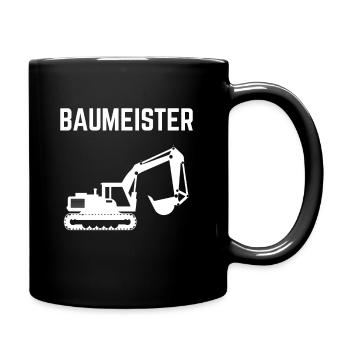 Builder excavator driver excavator - Full Colour Mug - black - Right