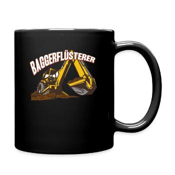 Baggerflüsterer Bagger Baggern Baggerfahrer - Tasse einfarbig - Schwarz - Rechts