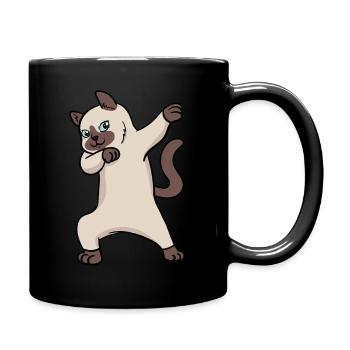 Siamkatze Katzen Dabbing Tanz Tanzen Geschenk - Tasse einfarbig - Schwarz - Rechts