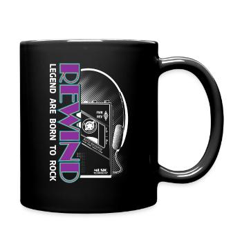 Retro Cassette - Tasse einfarbig - Schwarz - Rechts