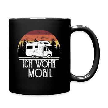 Wohnmobil Camping Wohnwagen - Tasse einfarbig - Schwarz - Rechts