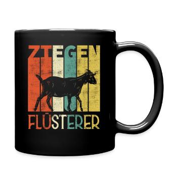 Ziegen Flüsterer Lustiges Landwirt Bauer Ziege - Tasse einfarbig - Schwarz - Rechts