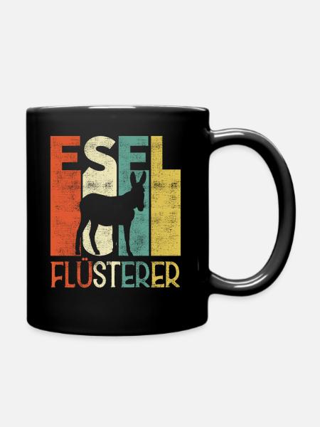 Retro Esel Flüsterer Besitzer - Tasse einfarbig - Schwarz