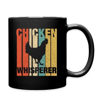 Chicken whisperer chicken - Full Colour Mug - black - Right