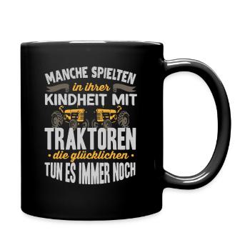 Farmer farmer tractor - Full Colour Mug - black - Right