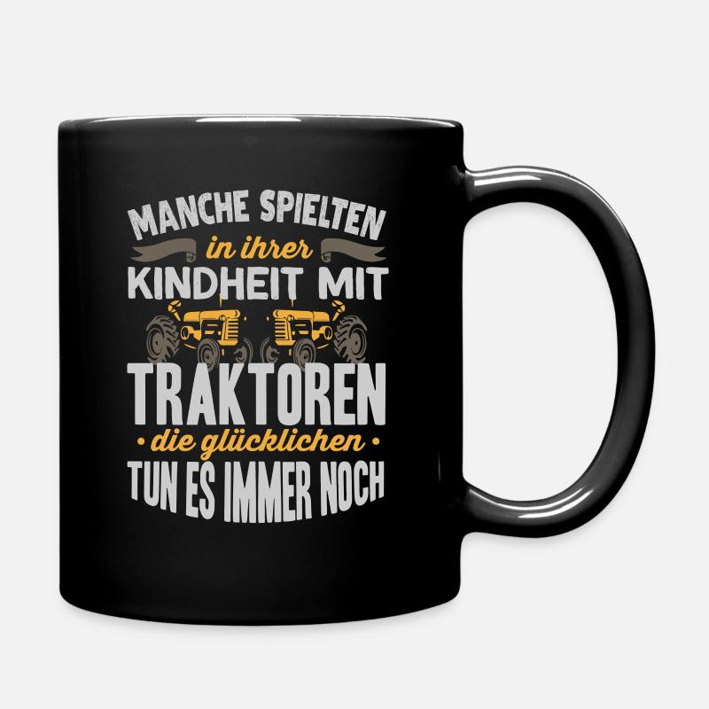 Bauer Landwirt Traktor - Tasse einfarbig - Schwarz