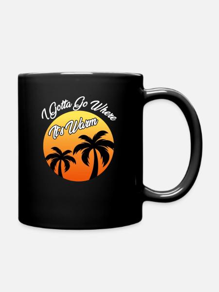 Palmen Sonnenuntergang Reise | Weltreise Fernweh - Tasse einfarbig - Schwarz