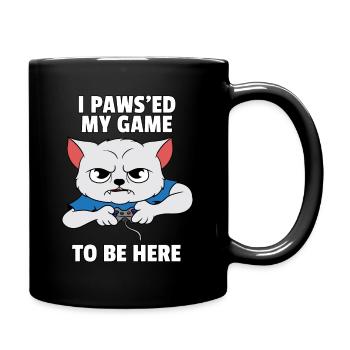 Gamer Video Spieler Katze Controller Geschenk - Tasse einfarbig - Schwarz - Rechts