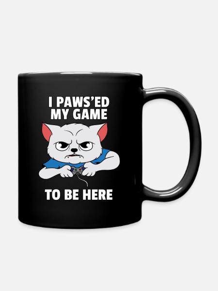Joueur Joueur Vidéo Chat Contrôleur Cadeau - Mug uni - noir