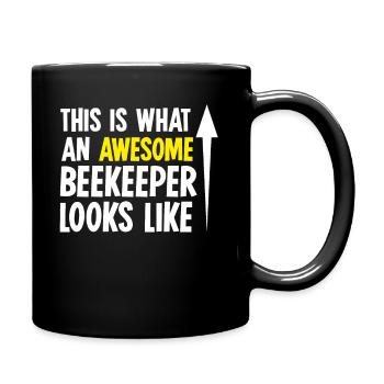 Abeille apiculteur - Mug uni - noir - Droite