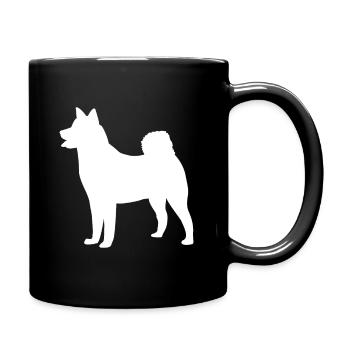 Husky Hund silhouette Hunde - Tasse einfarbig - Schwarz - Rechts