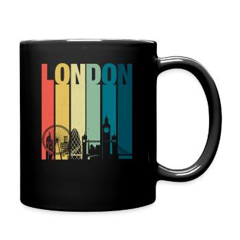 Retro London Skyline Shirt United Kingdom London - Tasse einfarbig - Schwarz - Rechts