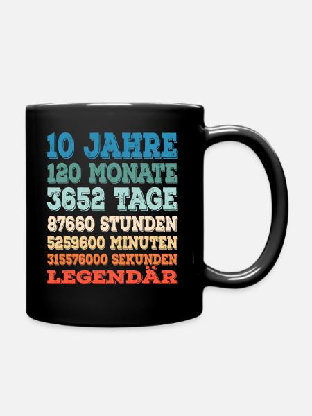 10 Jahr Legendär 10. Geburtstag - Tasse einfarbig - Schwarz