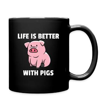 Cochon cochon truie Sweet Love Farmer Gift - Mug uni - noir - Droite