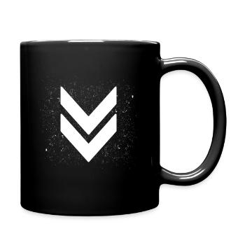 White arrow textured icon Gift - Full Colour Mug - black - Right