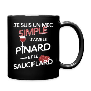 Pinard et sauciflard - Mug uni - noir - Droite