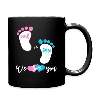 Babyparty Mädchen oder Junge - Tasse einfarbig - Schwarz - Rechts