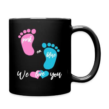 Babyparty Mädchen oder Junge - Tasse einfarbig - Schwarz - Rechts
