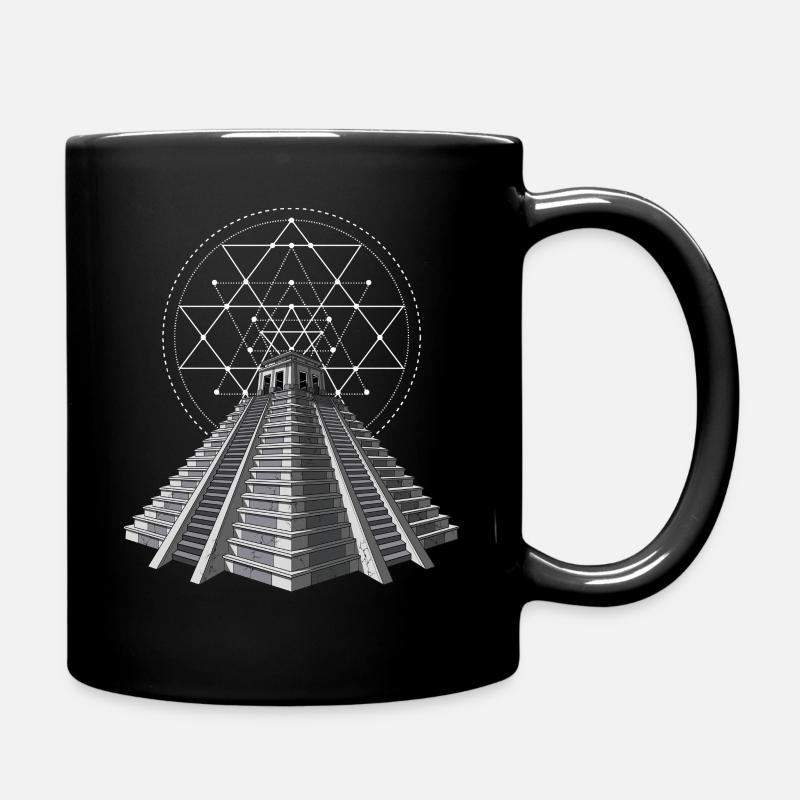 Géométrie sacrée de la pyramide maya aztèque - Mug uni - noir