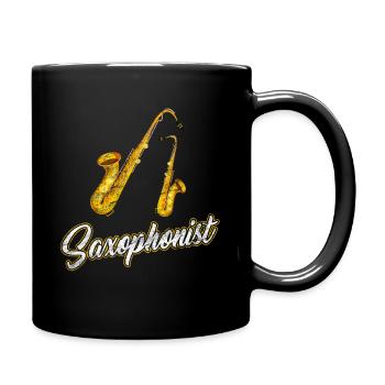 Saxophon - Tasse einfarbig - Schwarz - Rechts