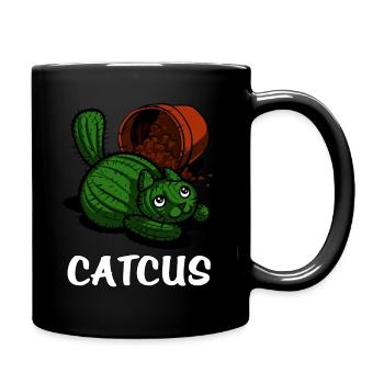 Catcus Cactus Cat - Tasse einfarbig - Schwarz - Rechts