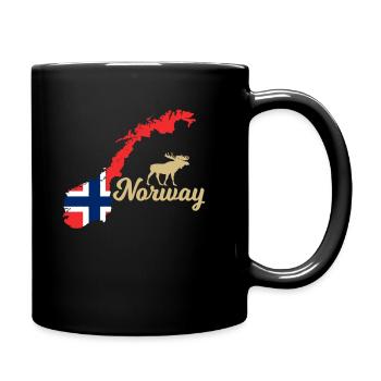 Drapeau de la Norvège cadeau d'orange ange - Mug uni - noir - Droite