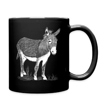 Âne âne illustration cadeau d'équitation animal animaux - Mug uni - noir - Droite