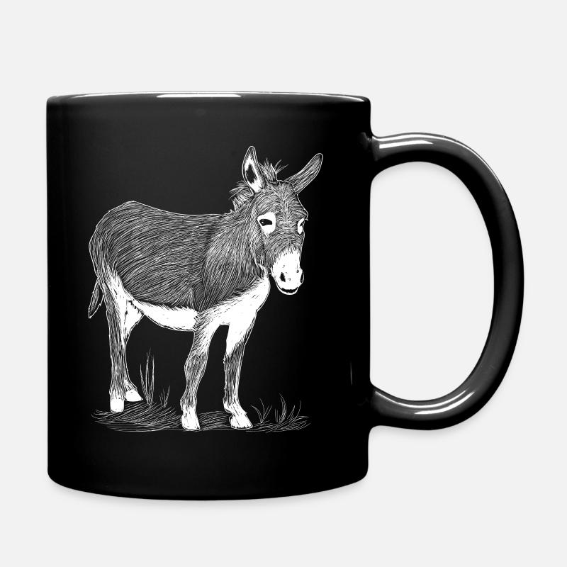 Donkey donkey illustration riding animal animals gift - Full Colour Mug - black