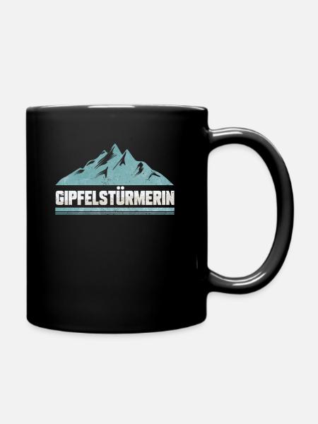 Wandern Wanderer Gipfelstürmerin - Tasse einfarbig - Schwarz
