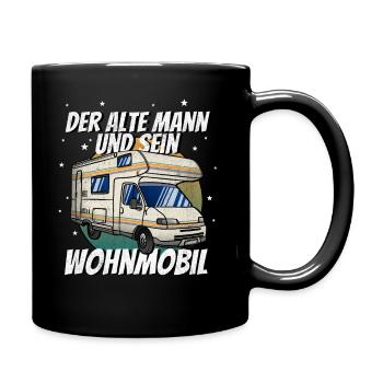 Der Alte Mann Und Sein Wohnmobil Camping Camper - Tasse einfarbig - Schwarz - Rechts