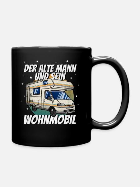 Der Alte Mann Und Sein Wohnmobil Camping Camper - Tasse einfarbig - Schwarz