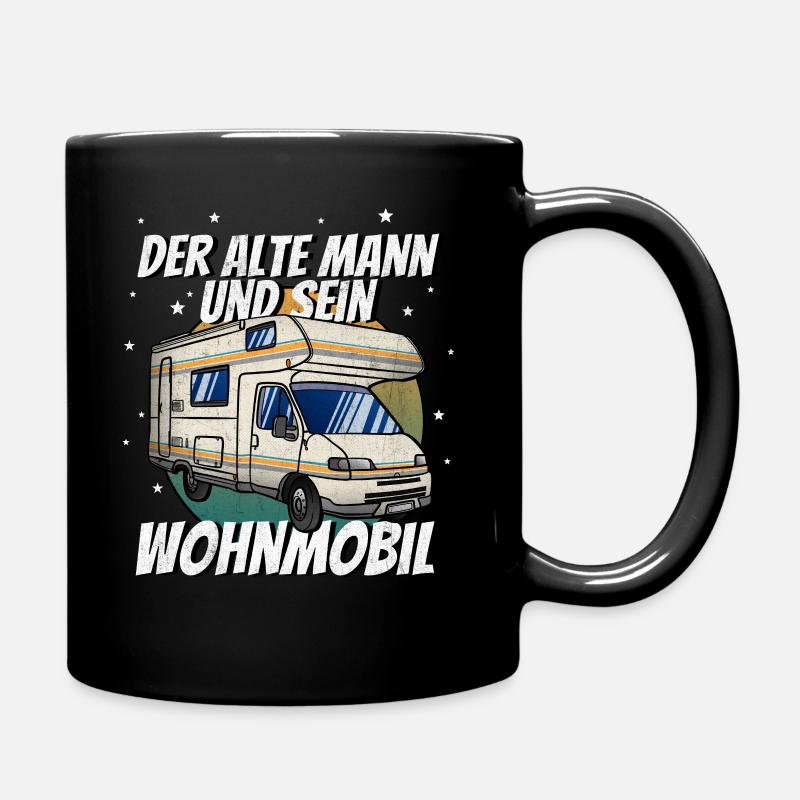 Der Alte Mann Und Sein Wohnmobil Camping Camper - Tasse einfarbig - Schwarz