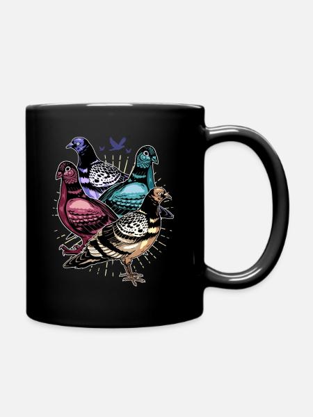Pigeon Racing Pigeon Fancier Carrier Pigeon Turtle Dove - Full Colour Mug - black