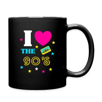 90er Jahre Outfit I Love the 90s Retro Party - Tasse einfarbig - Schwarz - Rechts
