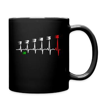 Moto battement de coeur 6 vitesses Circuit Superbike - Mug uni - noir - Droite