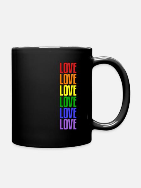Amour Amour Amour | Gay Pride, Gay, LGBT - Mug uni - noir