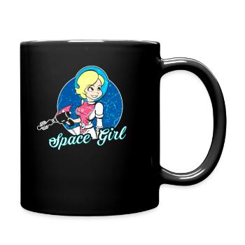Sexy Space Girl Weltraum Frau Comic Cartoon - Tasse einfarbig - Schwarz - Rechts