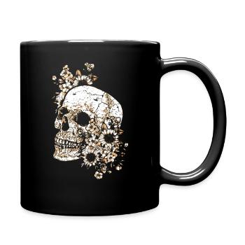 Skull Skull Skull Flowers - Full Colour Mug - black - Right